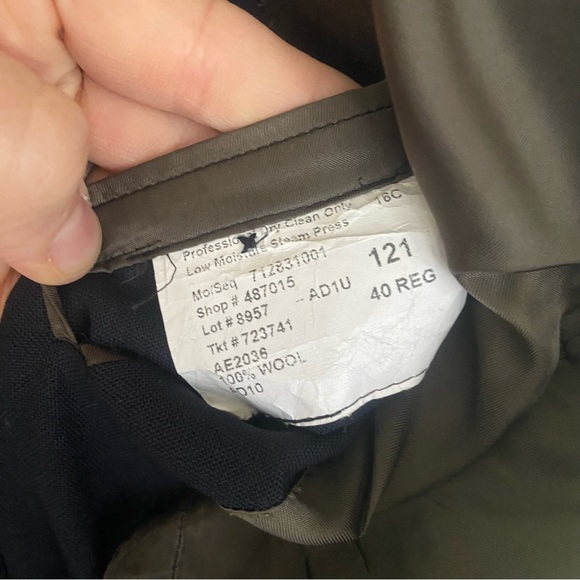 Allen Edmonds Blue Wool Classic 2 Button Sport Coat Blazer Jacket Mens 40R *NOTE - Picture 8 of 10